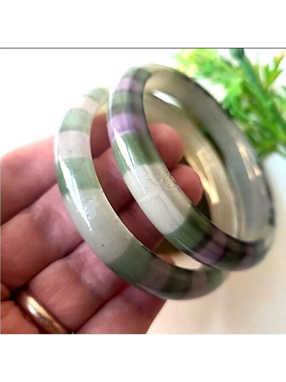 Vintage Lucite Bangle Bracelet sz L XL 2.75"D